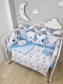 ❤ Набір у ліжко звірі з вʼязкою. Принт - Блакитний. Тип - З косою (#83107488) ✓ Anna Konvert
