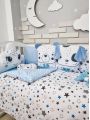 ❤ Набір у ліжко звірі з вʼязкою. Принт - Блакитний. Тип - З косою (#83107488) ✓ Anna Konvert