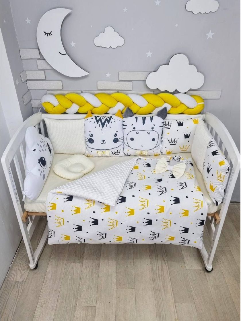 ❤ Набір у ліжко звірі з вʼязкою. Принт - Вершковий. Тип - З косою (#36654851) ✓ Anna Konvert