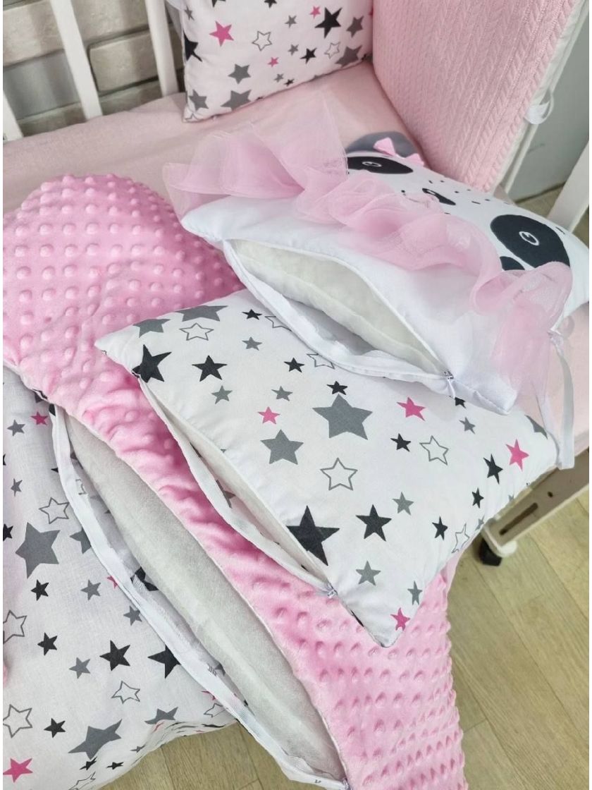 ❤ Набір у ліжко звірі з вʼязкою. Принт - Рожевий. Тип - З косою (#12025675) ✓ Anna Konvert