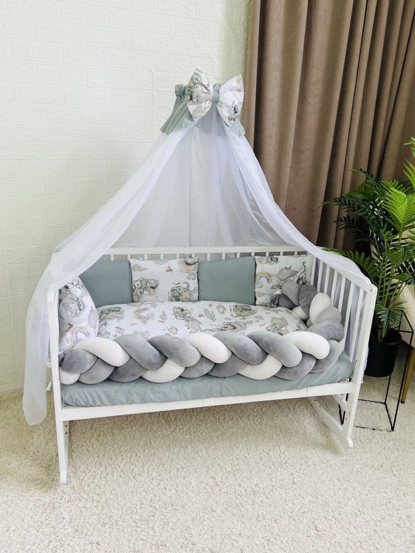 ❤ Набір з косою на 2 боки Bonna. Принт - Слони сірі (#50403763) ✓ Anna Konvert