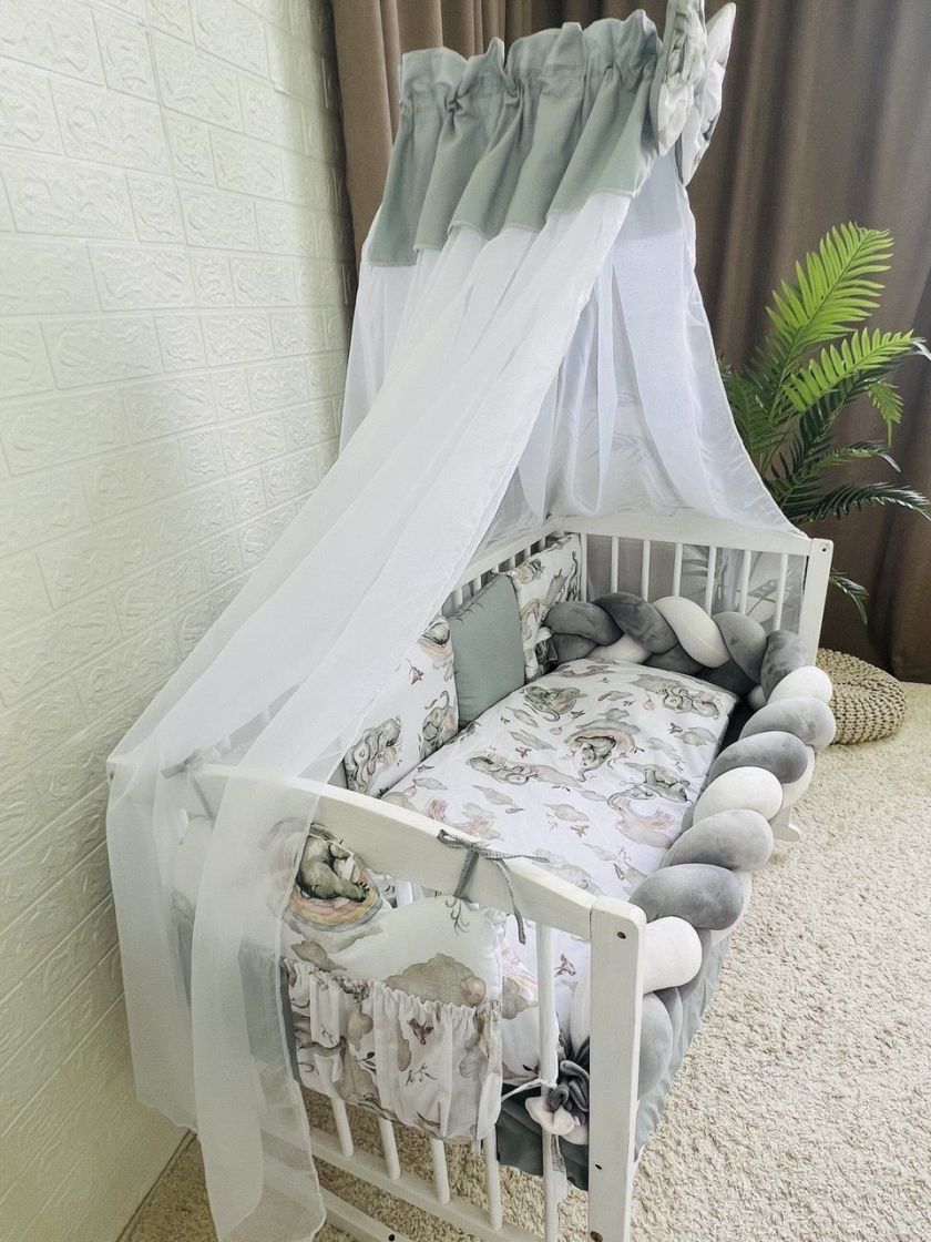 ❤ Набір з косою на 2 боки Bonna. Принт - Слони сірі (#50403763) ✓ Anna Konvert