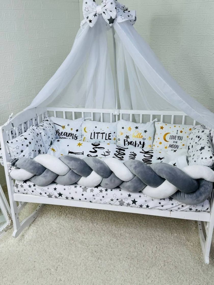 ❤ Набір принт коса з органайзером. Колір - Букви з зірками (#0230) ✓ Anna Konvert