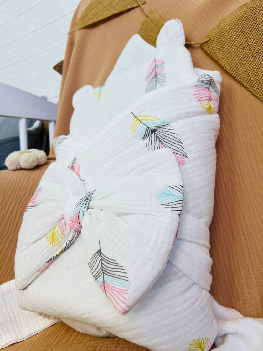 ❤ Мусліновий конверт з подушкою. Принт - Пір'я кольорові (#75629071) ✓ Anna Konvert