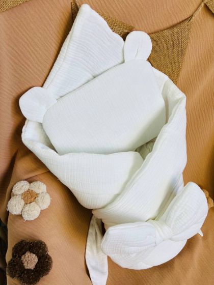 ❤ Мусліновий конверт з подушкою. Принт - Білий однотон (#27835810) ✓ Anna Konvert 2