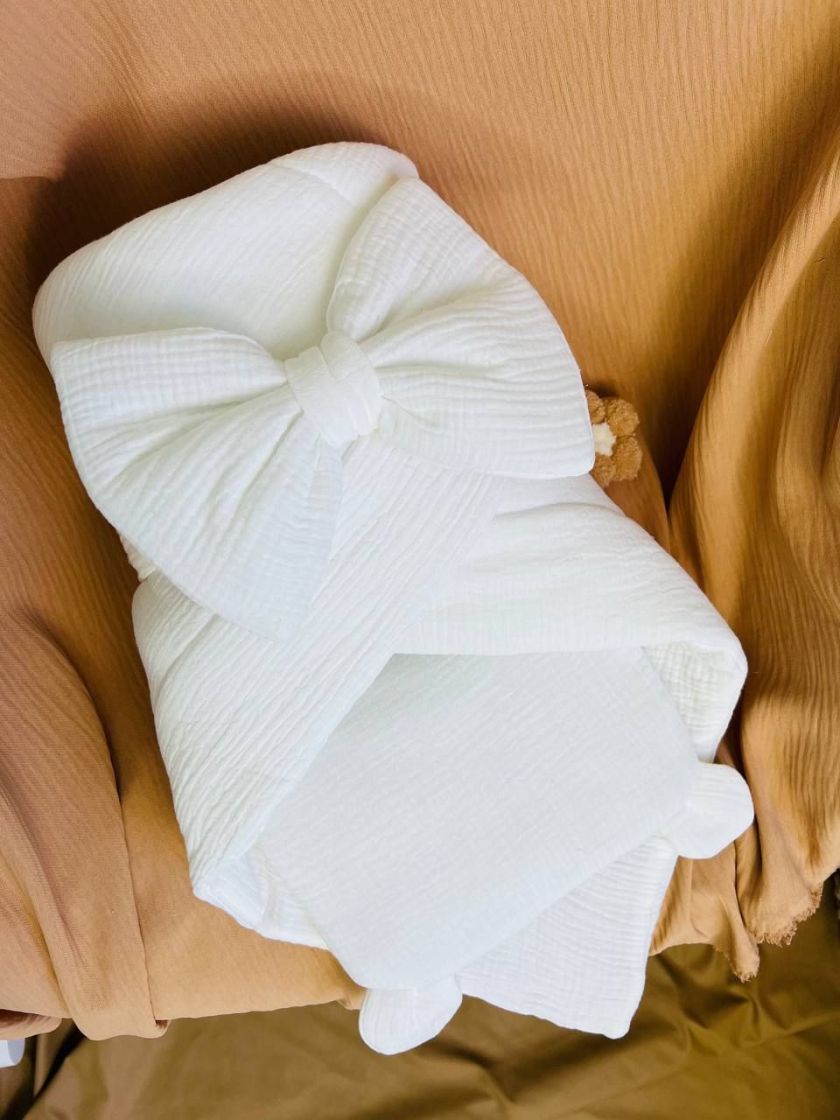 ❤ Мусліновий конверт з подушкою. Принт - Білий однотон (#27835810) ✓ Anna Konvert