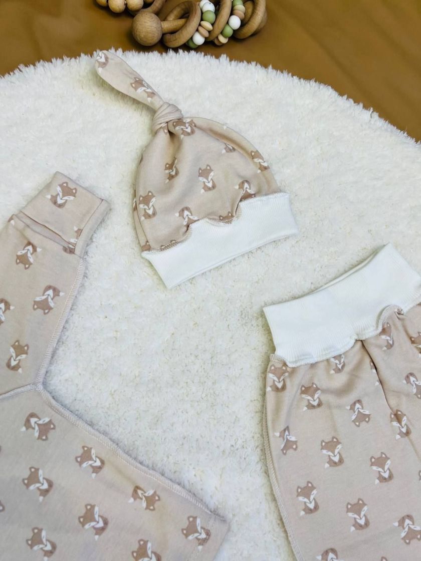 ❤ Комплект 3ка з сорочкою інтерлок 56см, Лисички беж, Бджілка (#12977) ✓ Anna Konvert