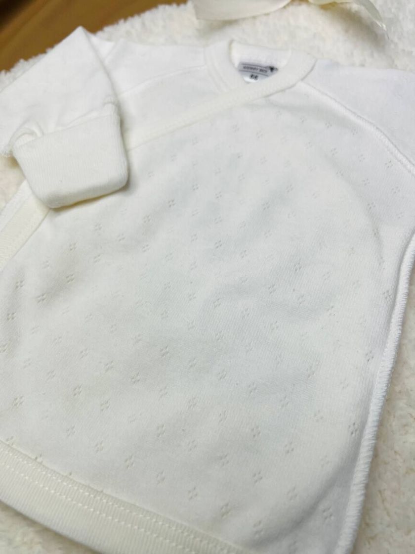 ❤ Комплект 3ка з сорочкою інтерлок в перфоррацію 56см, Молочний однотон, Бджілка (#12906) ✓ Anna Konvert