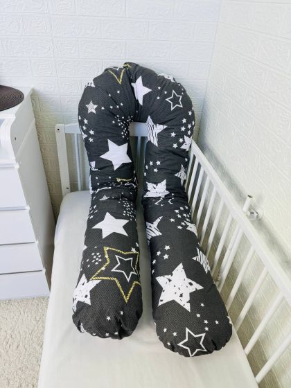 ❤ Подушка для вагітних. Принт - Великі зірки на графітному (#35500794) ✓ Anna Konvert 2