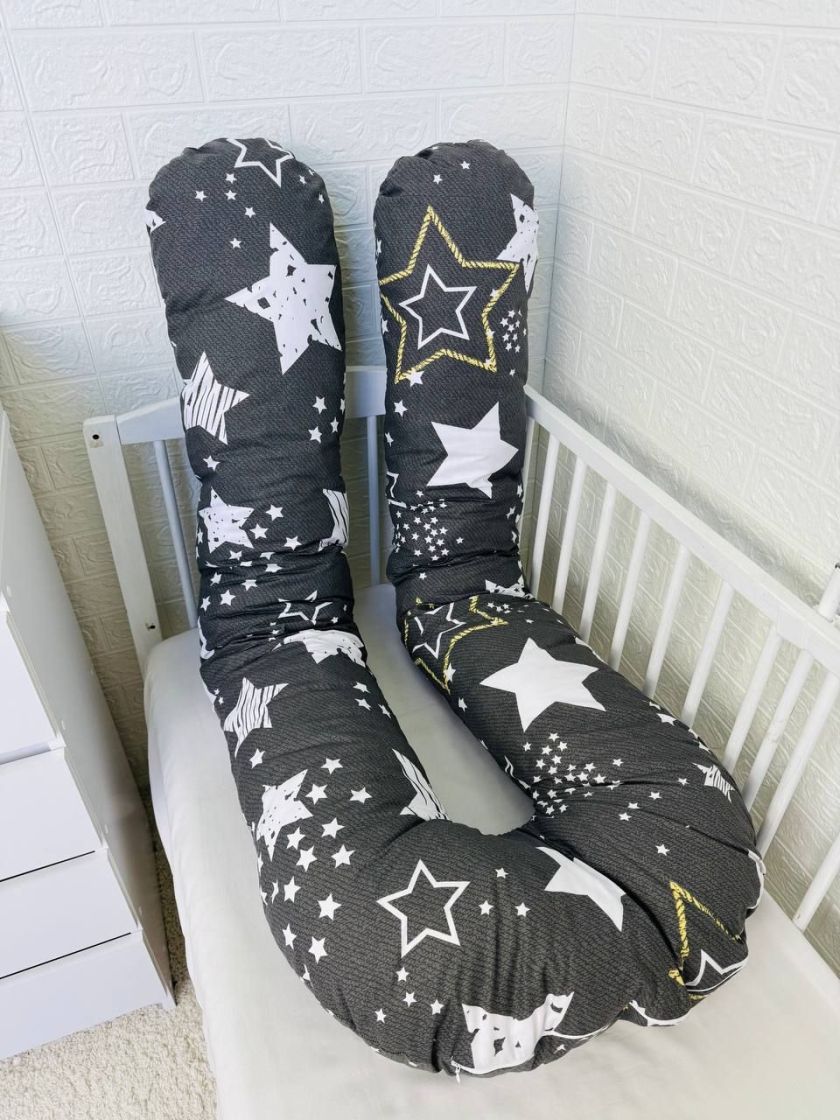 ❤ Подушка для вагітних. Принт - Великі зірки на графітному (#35500794) ✓ Anna Konvert