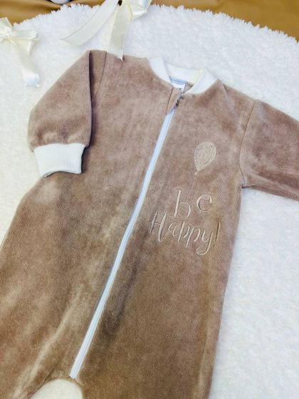 ❤ Комбінезон велюровий "Bee Happy". Колір - Беж. Розмір - 62см (#43976862) ✓ Anna Konvert 2