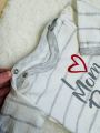❤ Комплект 3ка з боді, рубчик принт, Ромашка. Принт - Сірий в смужку I love mom,Dad. Розмір - 56-62 (#89489255) ✓ Anna Konvert