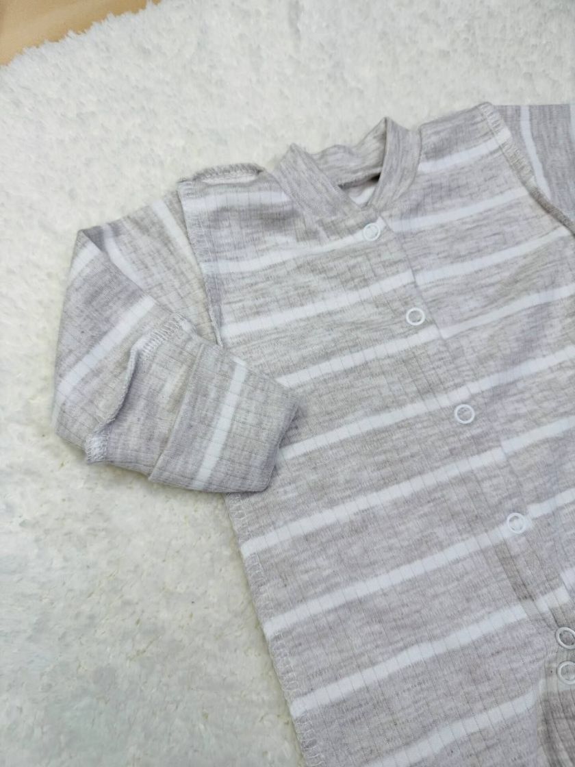 ❤ Чоловічок інтерлок в рубчик, Ромашка. Принт - Бежевий в смужку. Розмір - 62-68см (#81686884) ✓ Anna Konvert