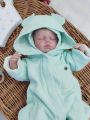 ❤ Мусліновий ромпер з шапочкою, 0-3 міс. Колір - М'ятний (#24141624) ✓ Anna Konvert