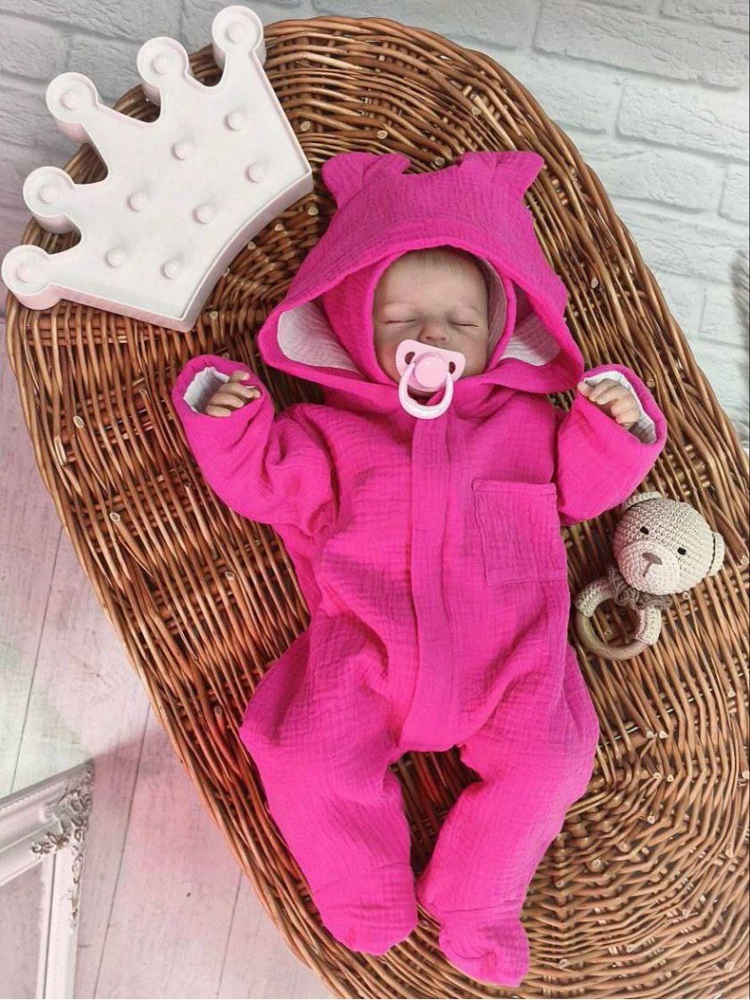 ❤ Мусліновий ромпер з шапочкою, 0-3 міс. Колір - Малиновий (#45436680) ✓ Anna Konvert