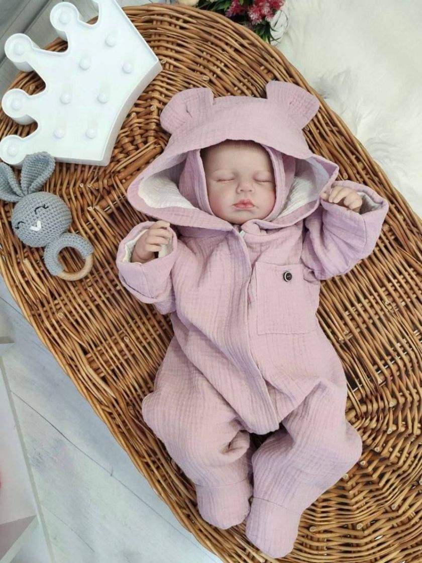 ❤ Мусліновий ромпер з шапочкою, 0-3 міс. Колір - Пильна троянда (#43748963) ✓ Anna Konvert