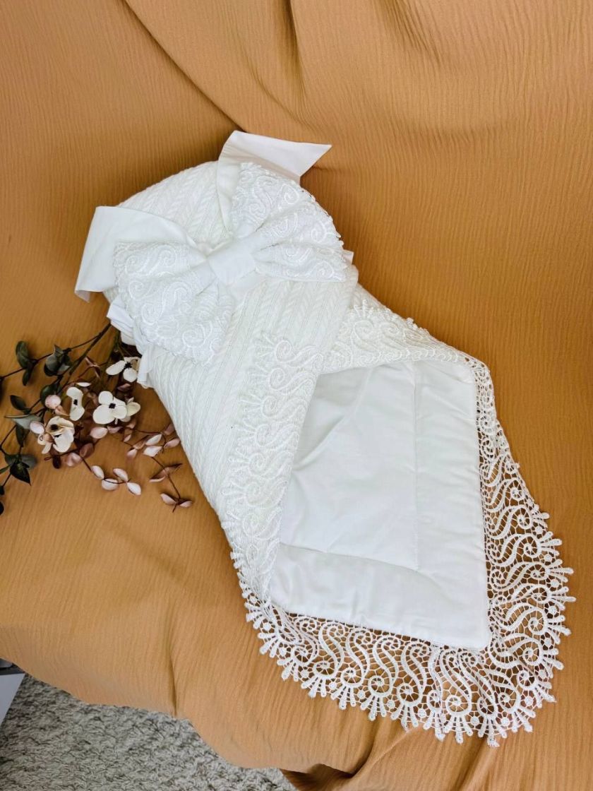 ❤ Конверт-плед Косичка з мереживом. Колір - Молочний (#27313742) ✓ Anna Konvert