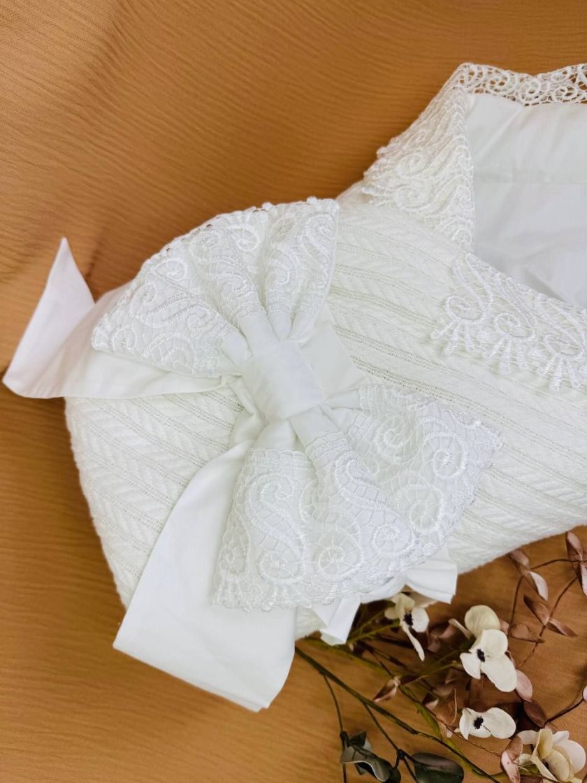 ❤ Конверт-плед Косичка з мереживом. Колір - Молочний (#27313742) ✓ Anna Konvert