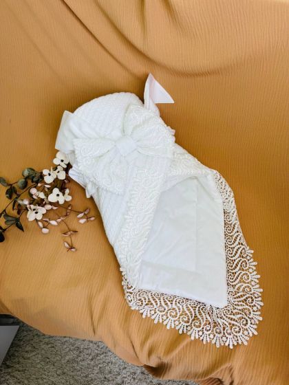 ❤ Конверт-плед Косичка з мереживом. Колір - Білий (#31955340) ✓ Anna Konvert 2