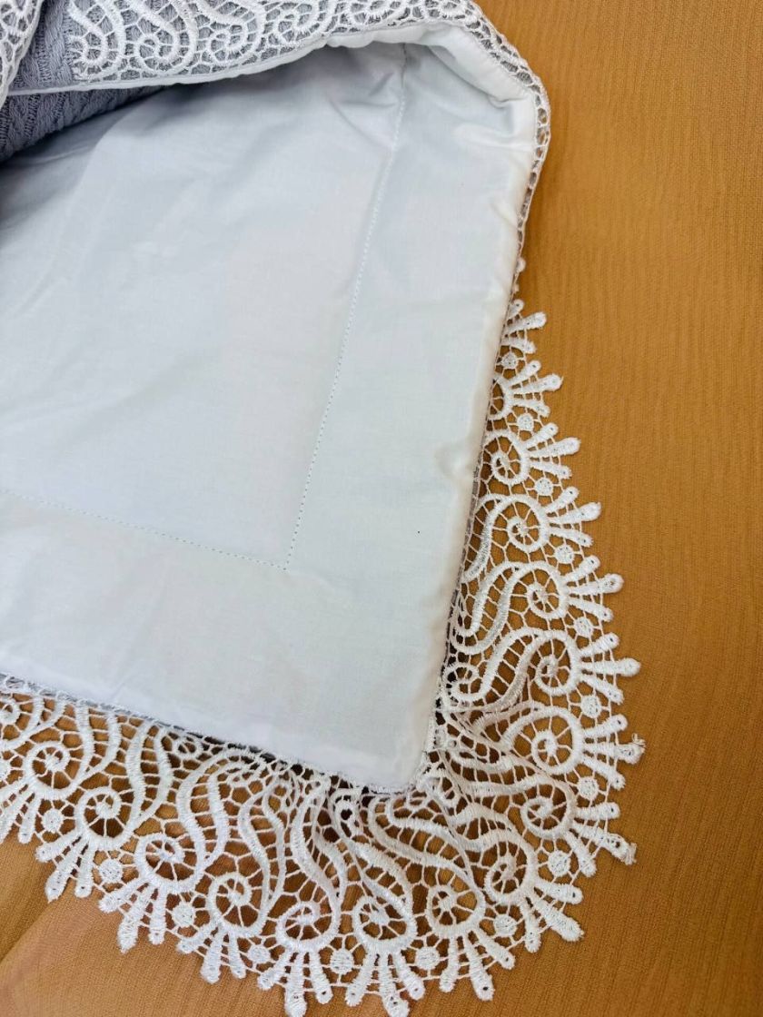 ❤ Конверт-плед Косичка з мереживом. Колір - Сірий (#96571699) ✓ Anna Konvert