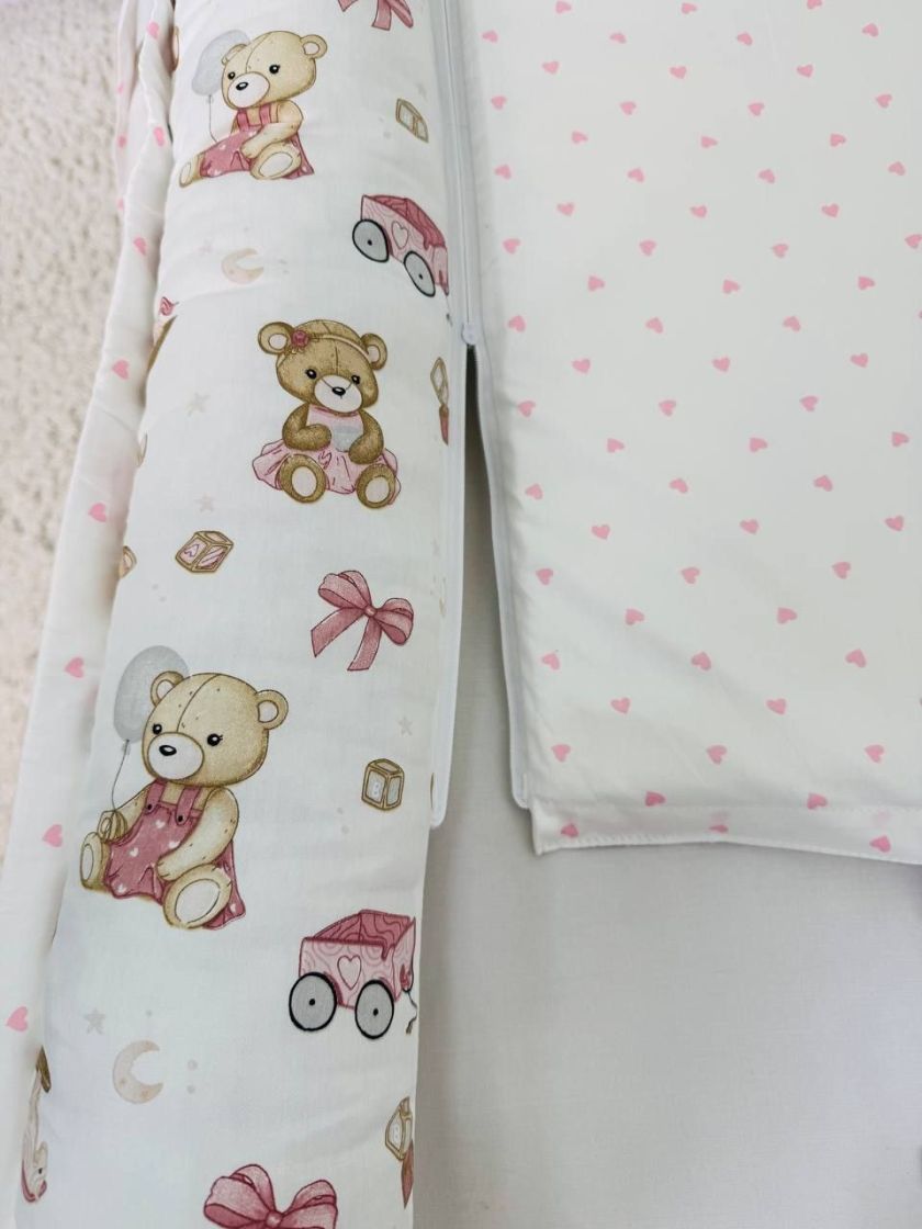 ❤ Кокон-гніздечко з ручками. Принт - Ведмеді іграшки з рожевими сердечками (#93575718) ✓ Anna Konvert