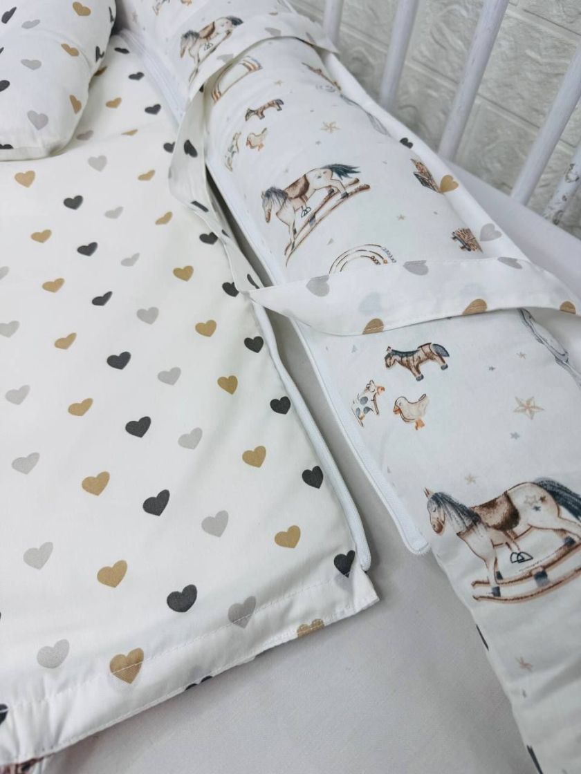 ❤ Кокон-гніздечко з ручками. Принт - Іграшки, сердця різні (#80823851) ✓ Anna Konvert