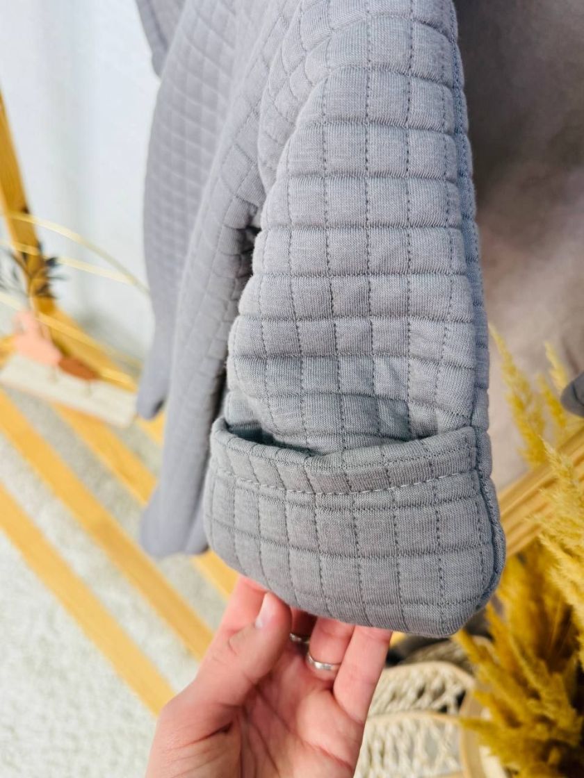 ❤ Комбінезон на виписку з шапочкою в квадратик, Розмір 0-4 міс. Колір - Сірий (#77576660) ✓ Anna Konvert