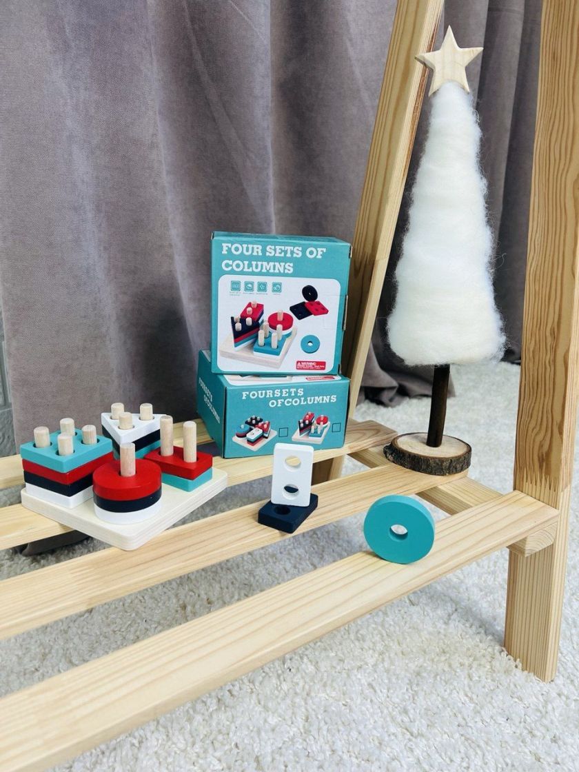 ❤ Дерев'яна логічна гра С 6168, геометричний сорте, 16 деталей (#С61681) ✓ Anna Konvert