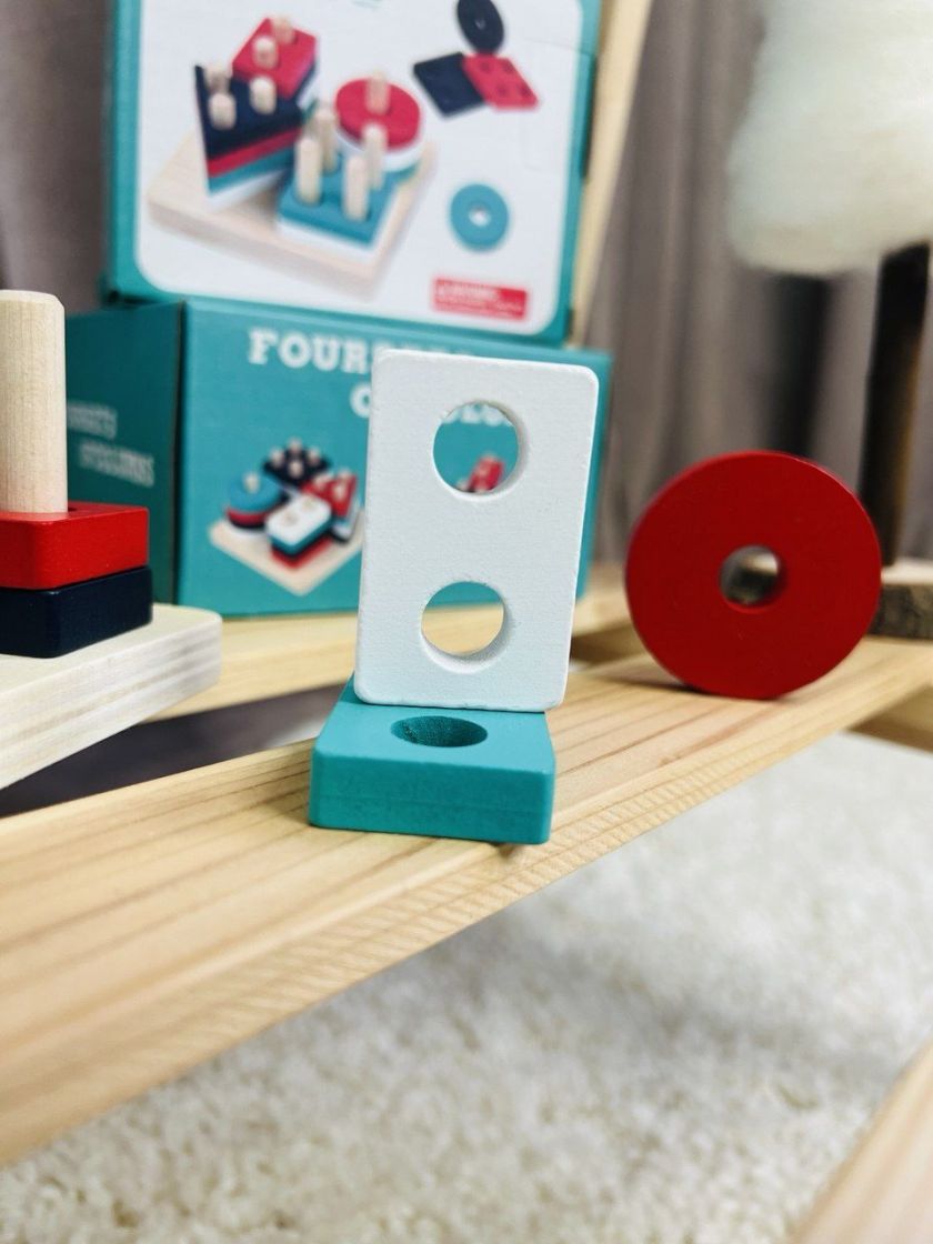 ❤ Дерев'яна логічна гра С 6168, геометричний сорте, 16 деталей (#С61681) ✓ Anna Konvert