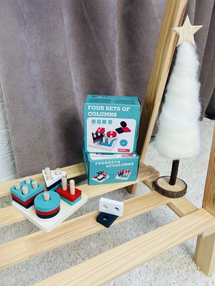 ❤ Дерев'яна логічна гра С 6168, геометричний сорте, 16 деталей (#С61681) ✓ Anna Konvert