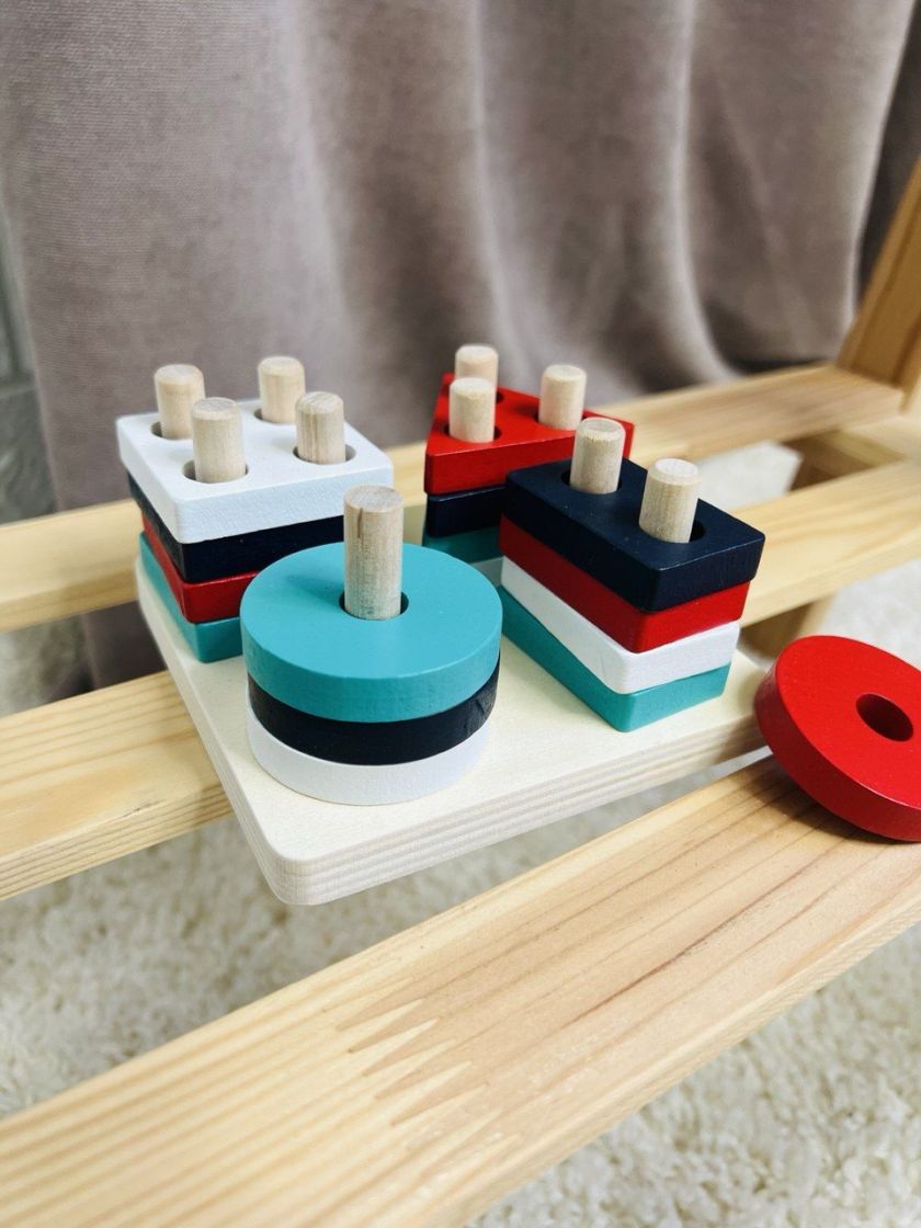 ❤ Дерев'яна логічна гра С 6168, геометричний сорте, 16 деталей (#С61681) ✓ Anna Konvert