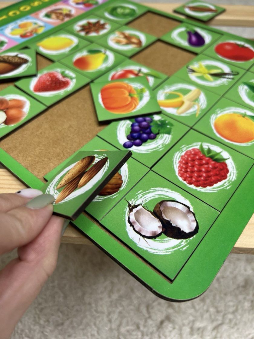 ❤ Сортер дерев'яний: Асоціації Дитяча розвиваюча гра - навчальна. Тип - Горішки (#ПСД134-1) ✓ Anna Konvert