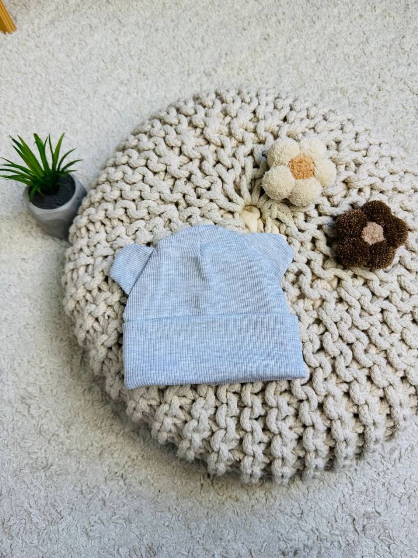 ❤ Шапочка рубчик з вушками. Колір - Сірий. Розмір - 6-12міс (#58567751) ✓ Anna Konvert