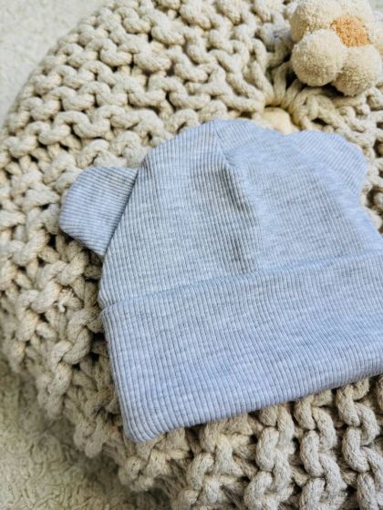 ❤ Шапочка рубчик з вушками. Колір - Сірий. Розмір - 6-12міс (#58567751) ✓ Anna Konvert 2