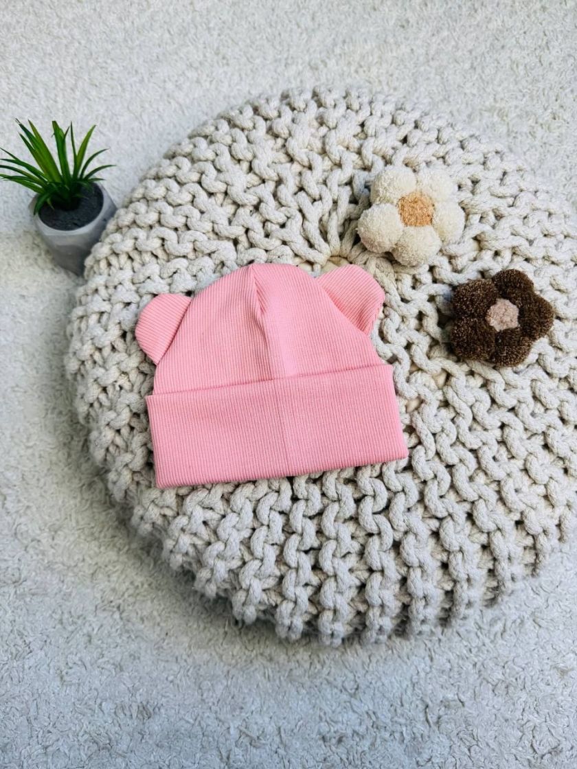 ❤ Шапочка рубчик з вушками. Колір - Персик. Розмір - 6-12міс (#10790653) ✓ Anna Konvert