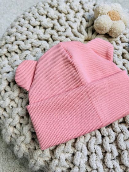 ❤ Шапочка рубчик з вушками. Колір - Персик. Розмір - 6-12міс (#10790653) ✓ Anna Konvert 2