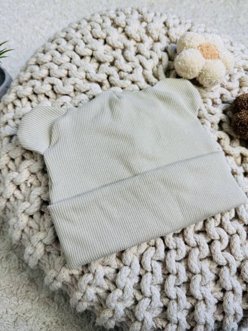 ❤ Шапочка рубчик з вушками. Колір - Капучино. Розмір - 6-12міс (#54440776) ✓ Anna Konvert