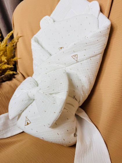 ❤ Мусліновий конверт з подушкою. Принт - Вігвам на молочному (#7113381) ✓ Anna Konvert 2