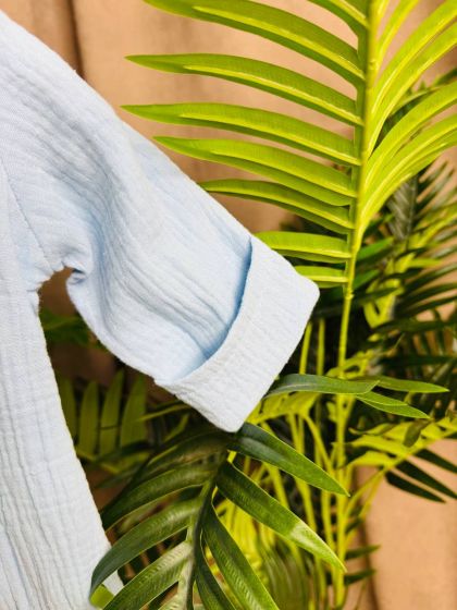 ❤ Мусліновий комбінезон з шапочкою, 0-3місяці. Колір - Блакитний (#15691199) ✓ Anna Konvert 2