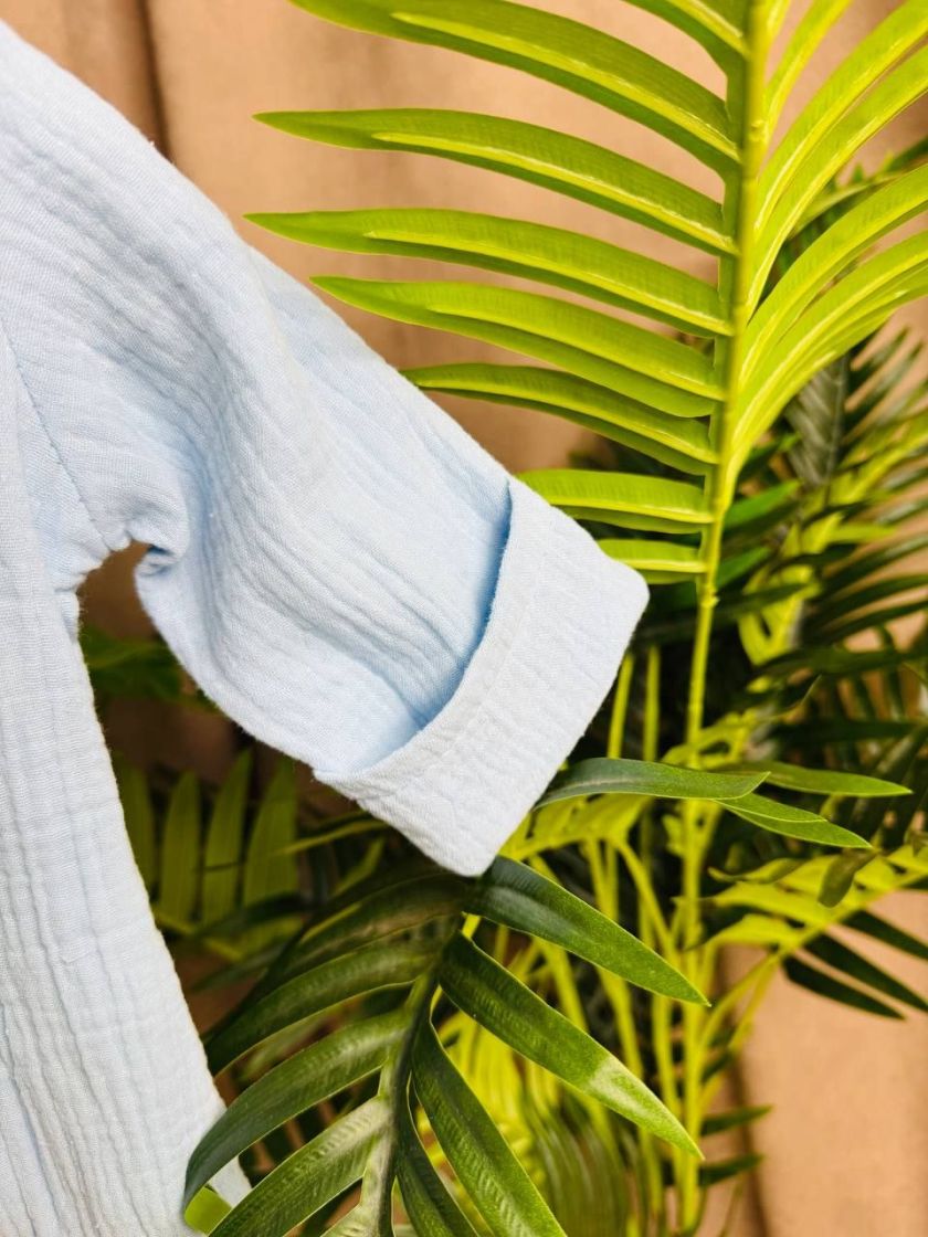 ❤ Мусліновий комбінезон з шапочкою, 0-3місяці. Колір - Блакитний (#15691199) ✓ Anna Konvert