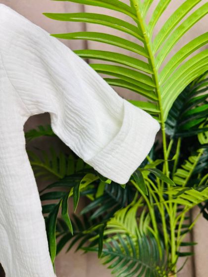 ❤ Мусліновий комбінезон з шапочкою, 0-3місяці. Колір - Молочний (#59801124) ✓ Anna Konvert 2