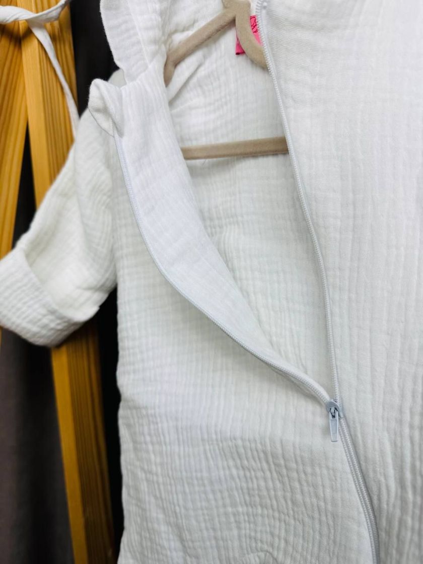 ❤ Мусліновий комбінезон з шапочкою, 0-3місяці. Колір - Молочний (#59801124) ✓ Anna Konvert