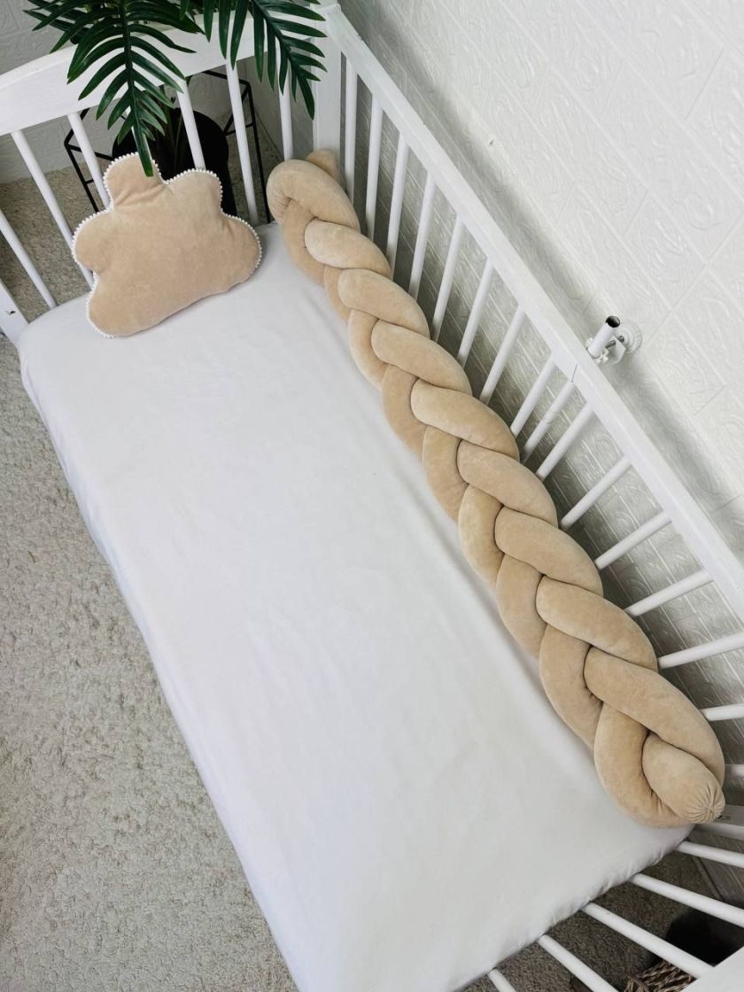 ❤ Бортик велюрова косичка в комплекті з хмаринкою. Колір - Бежевий (#81005343) ✓ Anna Konvert