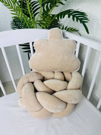 ❤ Бортик велюрова косичка в комплекті з хмаринкою. Колір - Бежевий (#81005343) ✓ Anna Konvert 2