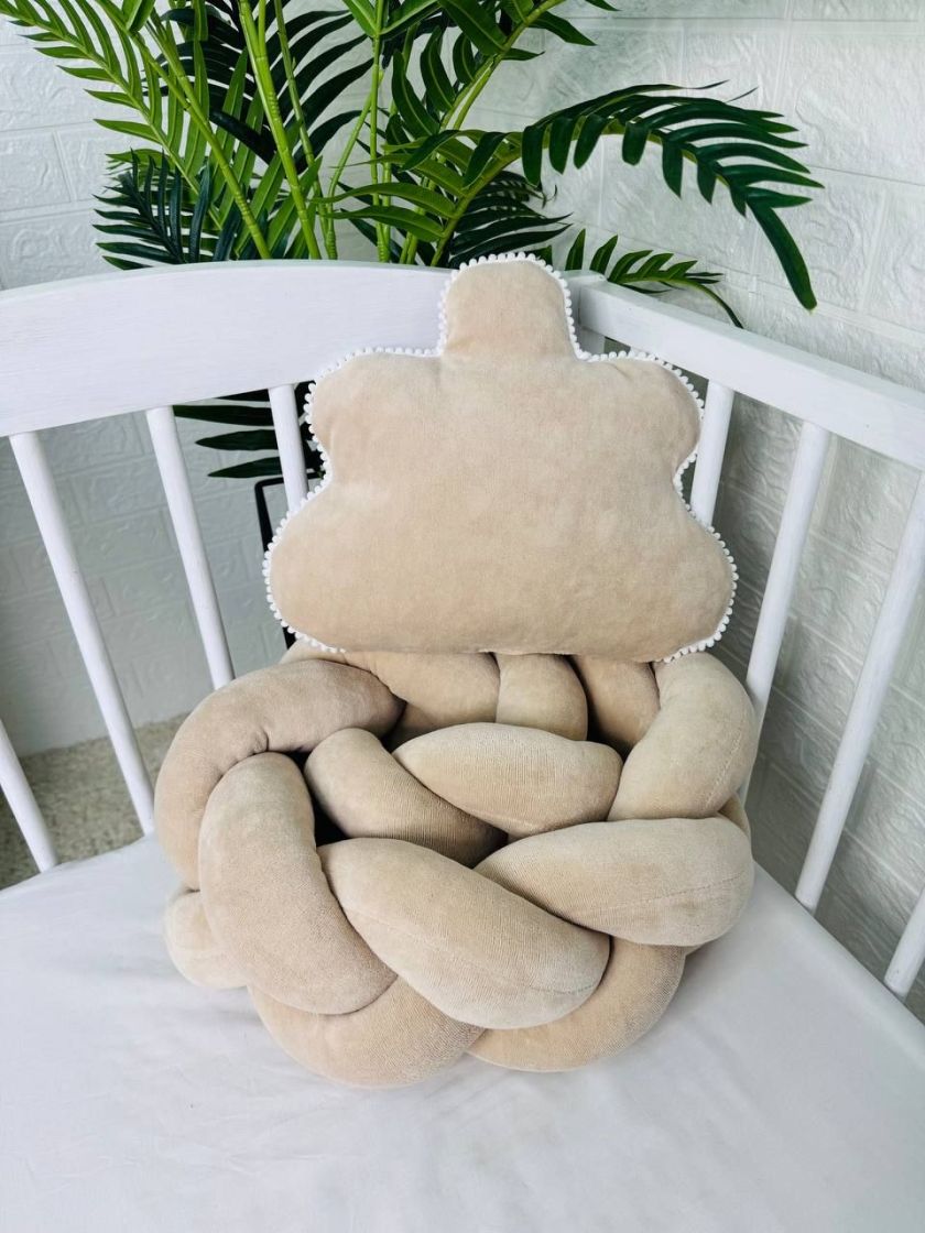 ❤ Бортик велюрова косичка в комплекті з хмаринкою. Колір - Бежевий (#81005343) ✓ Anna Konvert