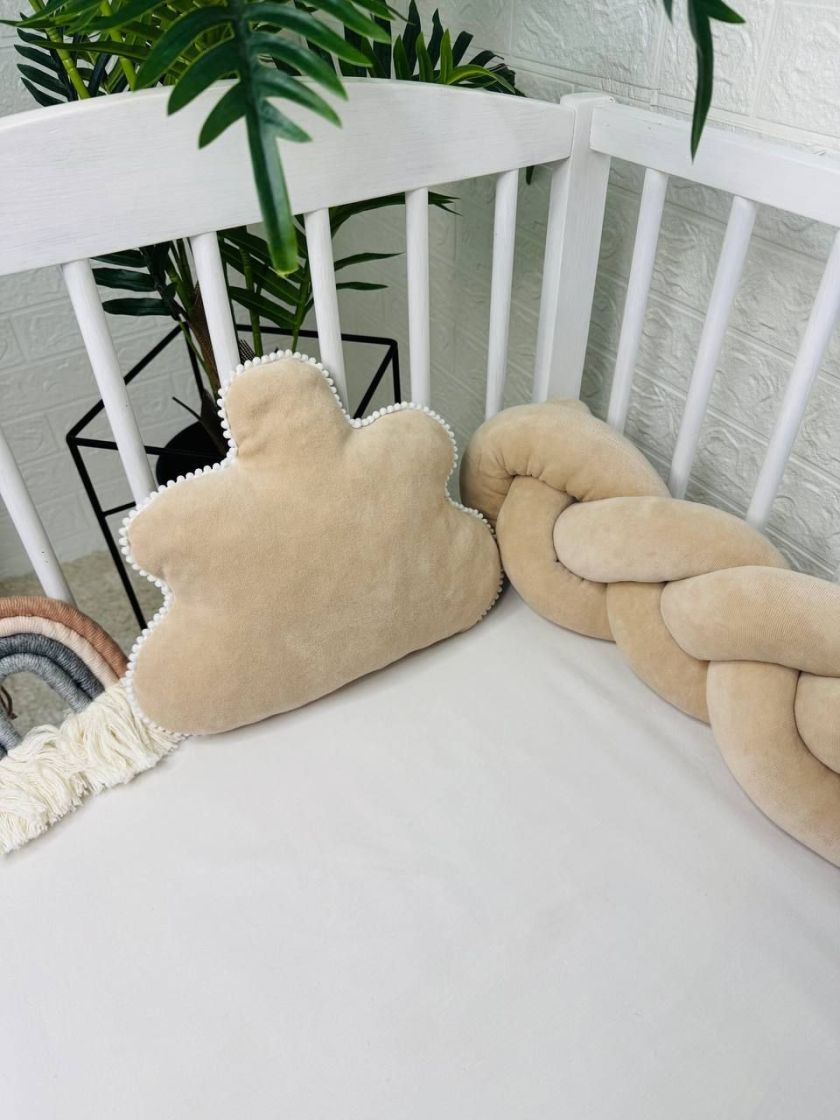 ❤ Бортик велюрова косичка в комплекті з хмаринкою. Колір - Бежевий (#81005343) ✓ Anna Konvert