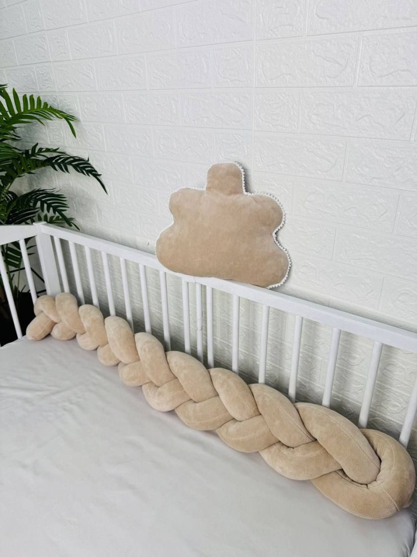 ❤ Бортик велюрова косичка в комплекті з хмаринкою. Колір - Бежевий (#81005343) ✓ Anna Konvert