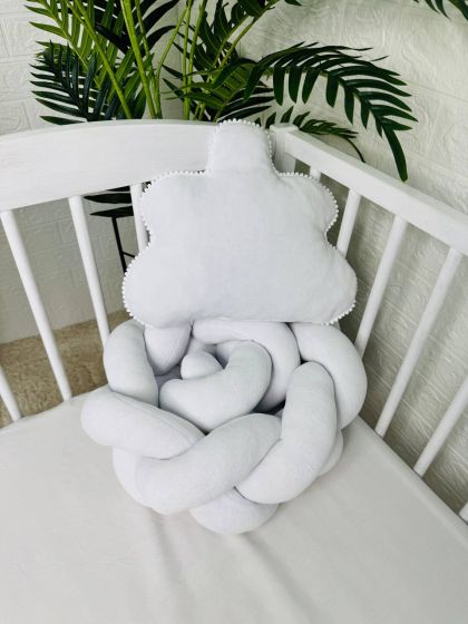 ❤ Бортик велюрова косичка в комплекті з хмаринкою. Колір - Білий (#17051671) ✓ Anna Konvert 2