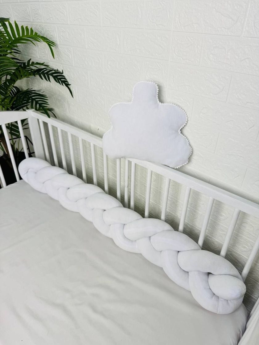 ❤ Бортик велюрова косичка в комплекті з хмаринкою. Колір - Білий (#17051671) ✓ Anna Konvert