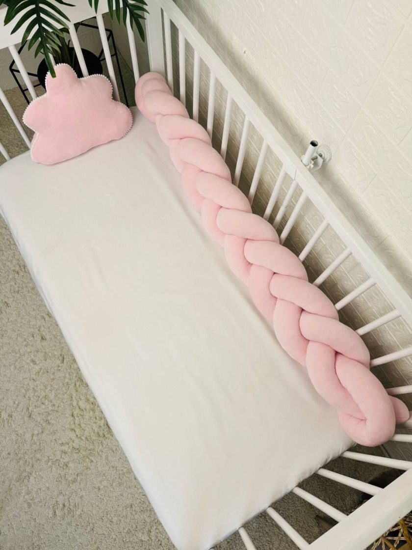 ❤ Бортик велюрова косичка в комплекті з хмаринкою. Колір - Ніжно-рожевий (#91868461) ✓ Anna Konvert